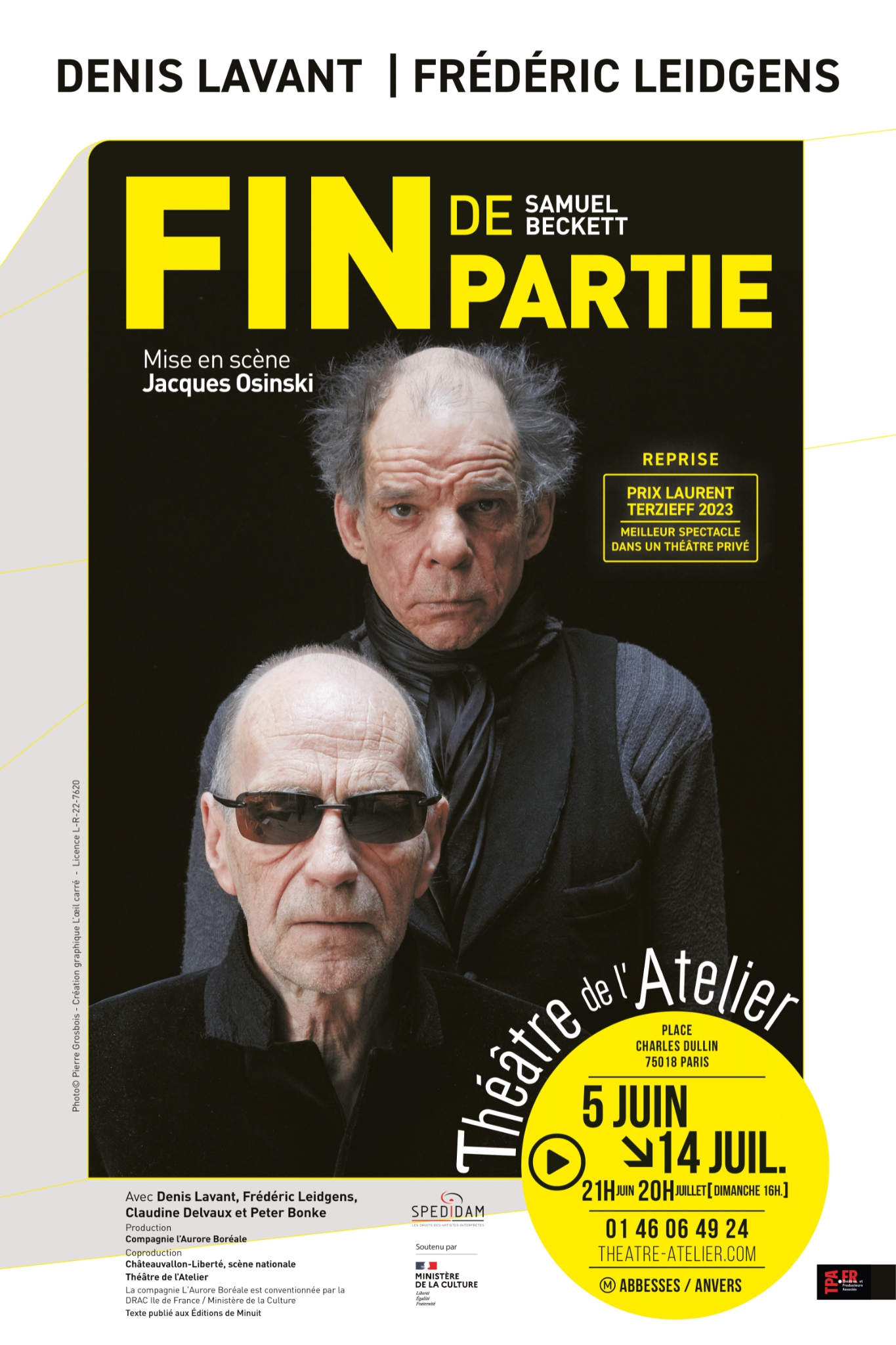 Reprise à l&rsquo;Atelier du formidable « Fin de de partie » de Samuel Beckett, mis en scène par Jacques Osinski