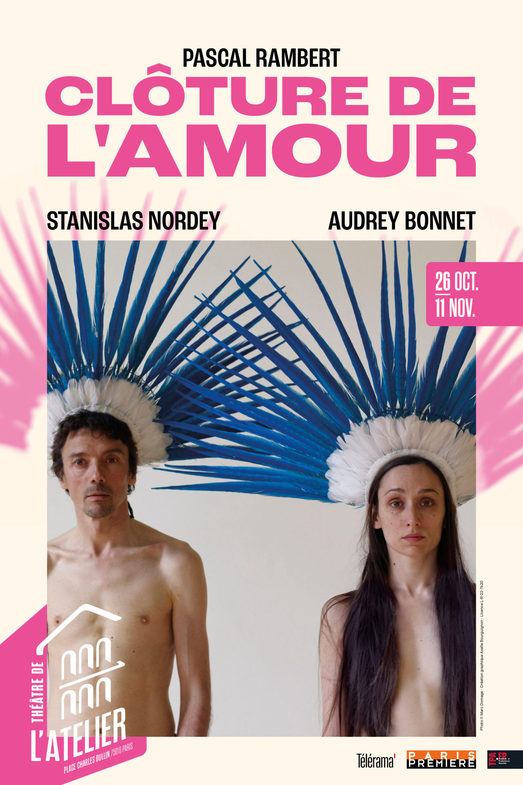 Bord plateau novembre 2024. « La Clôture de l&rsquo;Amour », de Pascal Rambert avec Audrey Bonnet et Stanislas Nordey le dimanche 10 novembre.