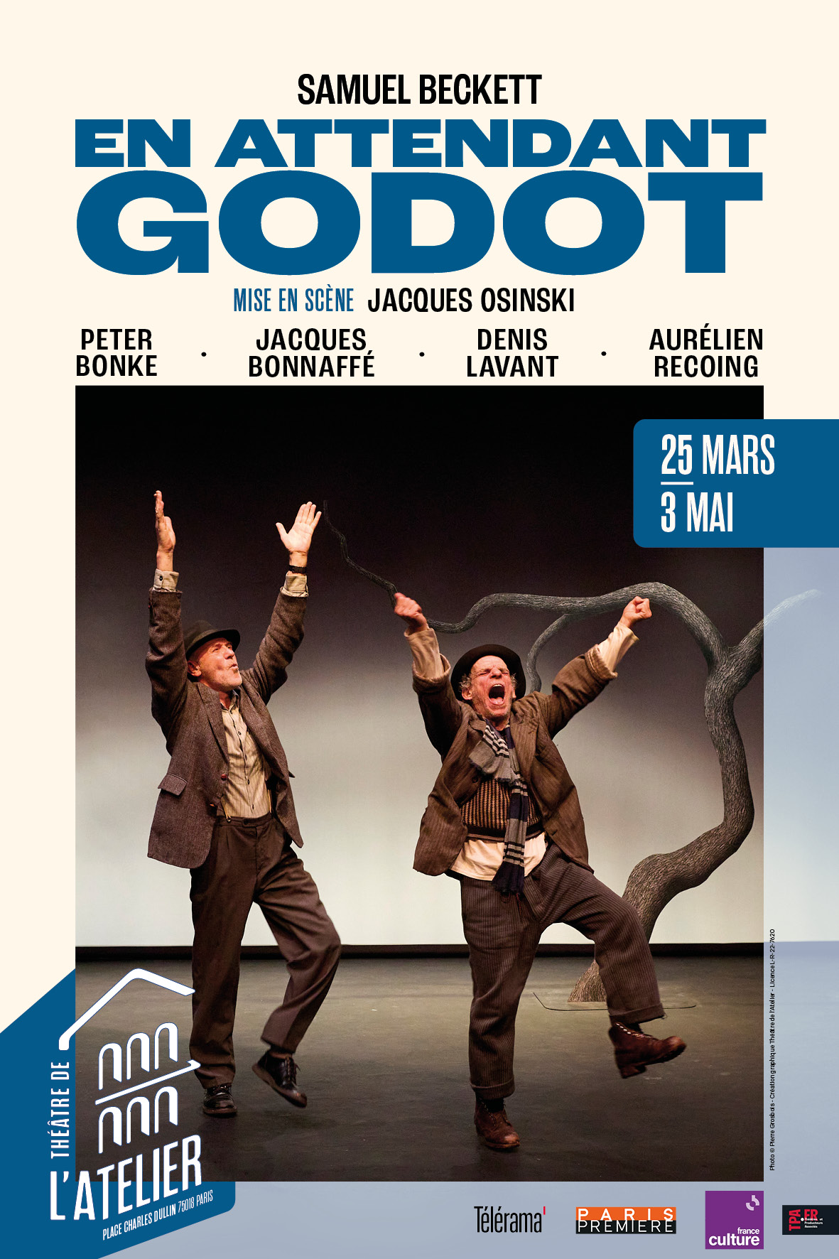 A l&rsquo;Atelier jusqu&rsquo;au 3 mai, « En attendant Godot », par Jacques Osinski, la version tant attendue.