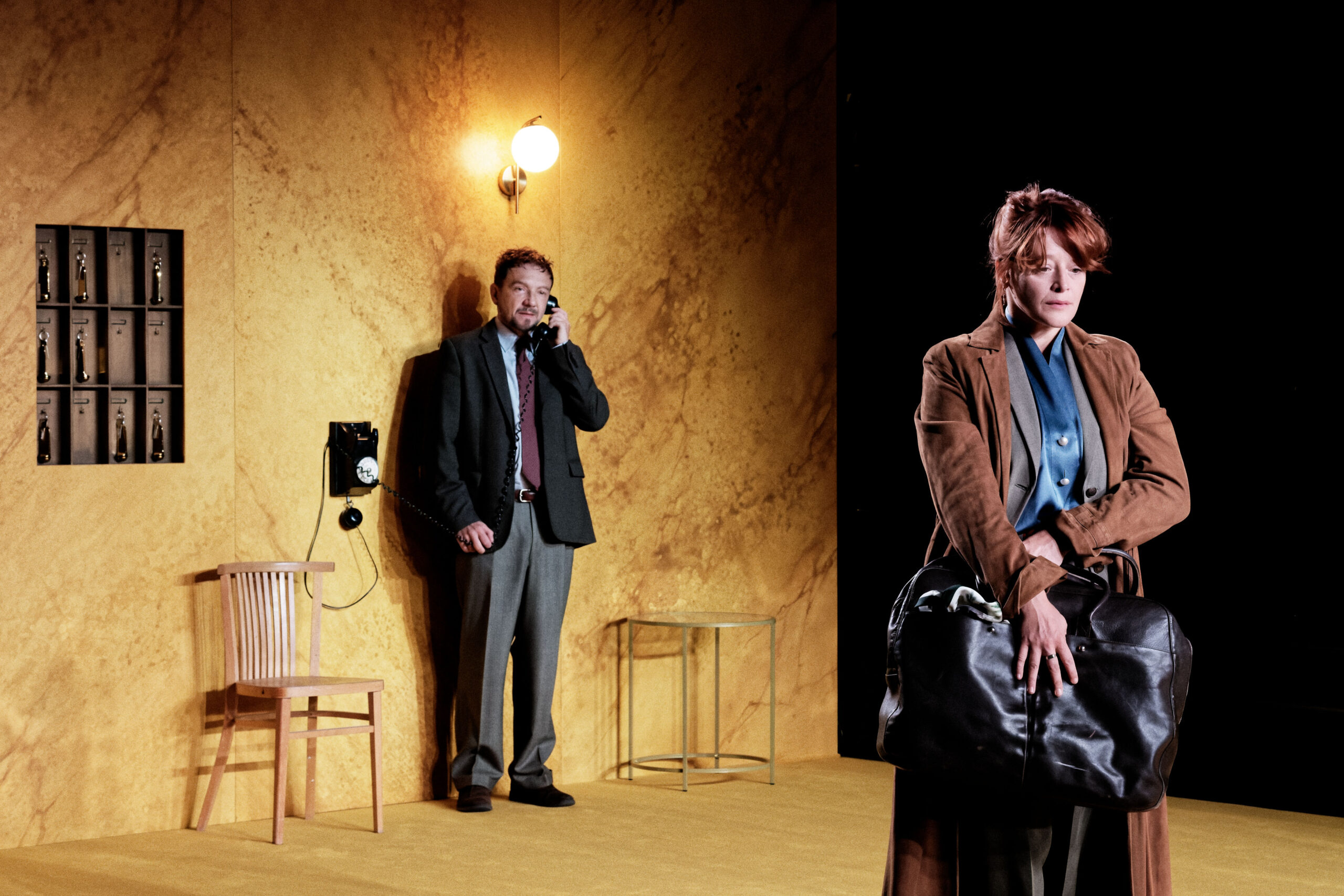 Adeline d'Hermy et Alexandre Pavloff dans La Musica deuxième de Marguerite Duras, mise en scène Arnaud Desplechin, Vieux-Colombier